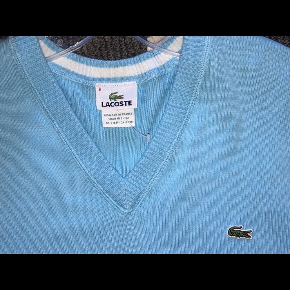 LACOSTE  Men’s Vest Sweater SZ 6 or L